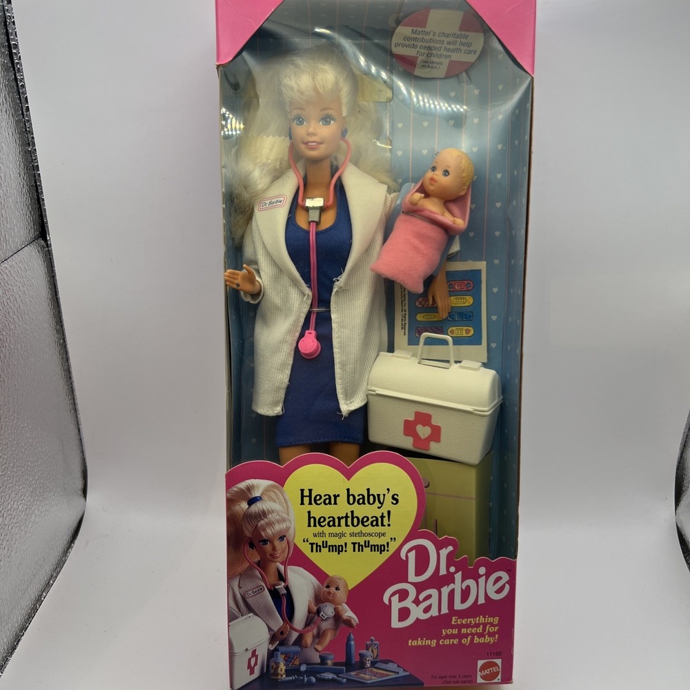Dr. Barbie Blonde Figure Hear Baby's Heartbeat VTG 1993 Mattel   Sealed New NIB